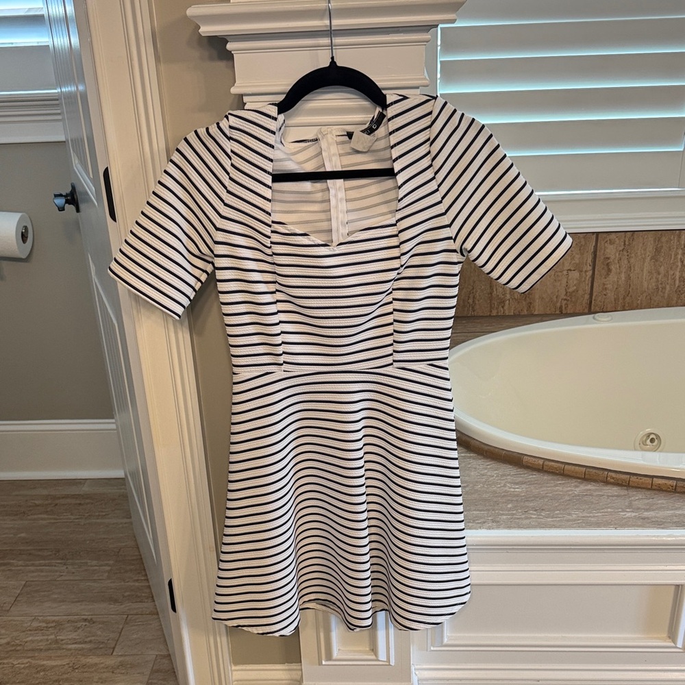 Striped Black and White Mini Dress